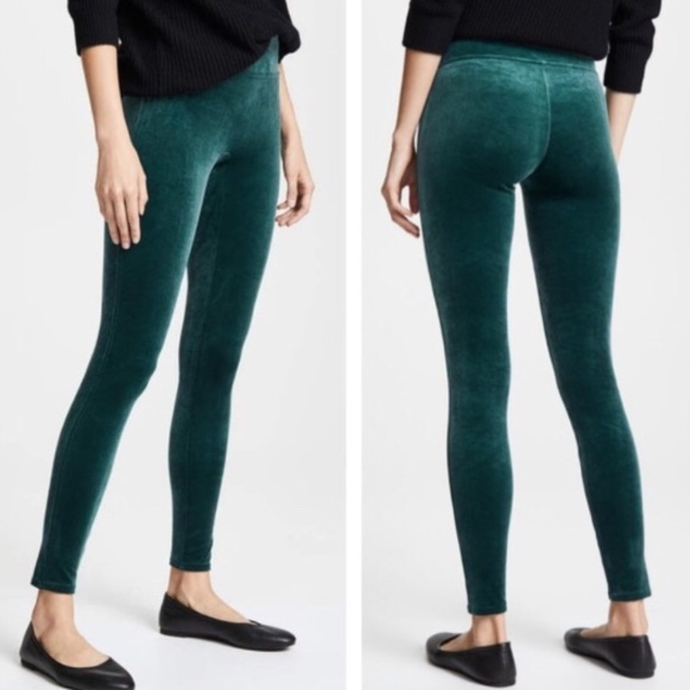 SPANX New Green Velvet Leggings Medium NWT